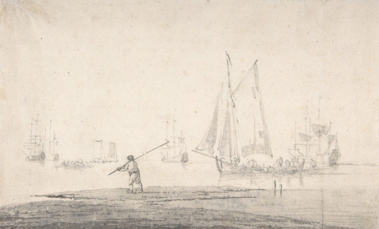 Willem van de Velde the Younger - Boats Becalmed