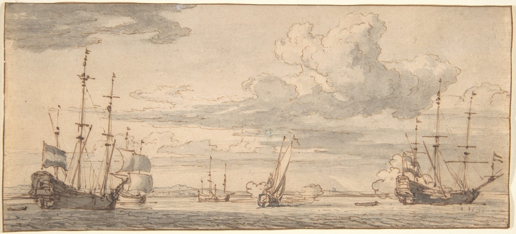 Willem van de Velde the Younger - Dutch Ships in a Bay