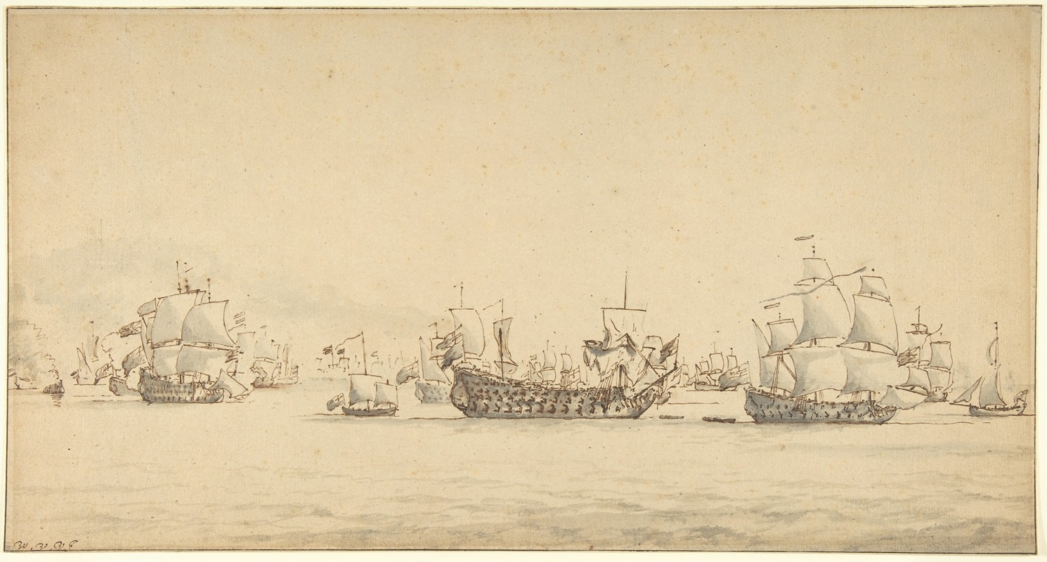 Willem van de Velde the Younger - Warships at Sea