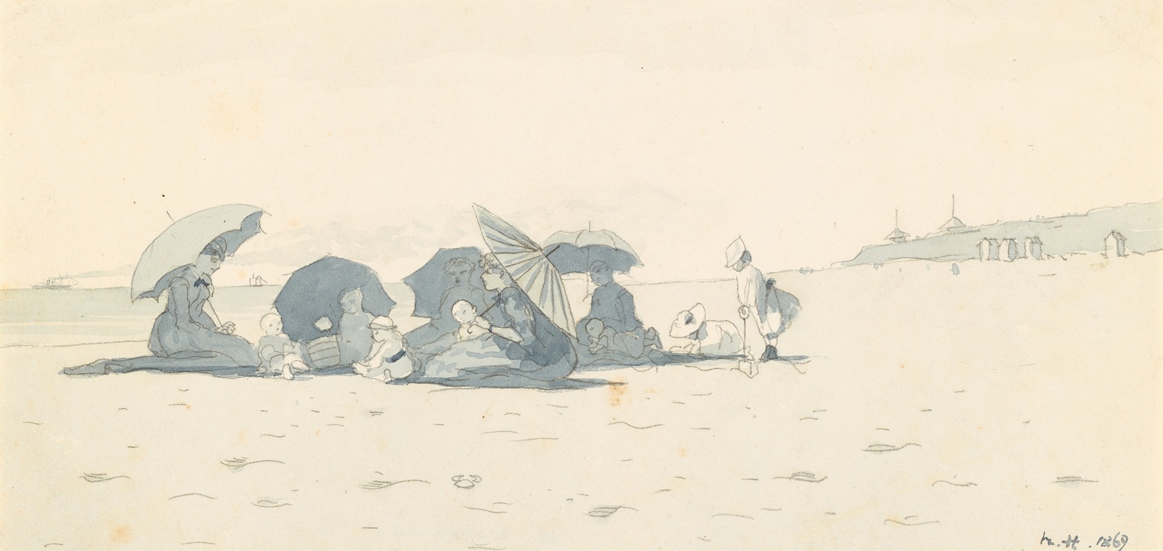 Winslow Homer - Women and Children on Beach at Long Branch, New Jersey