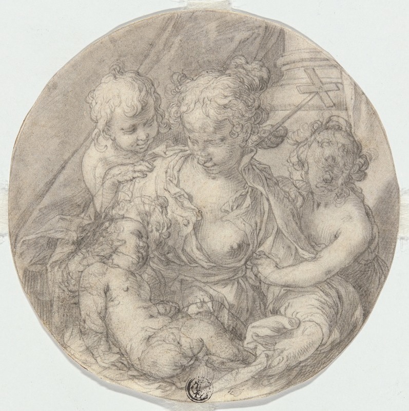 Abraham Bloemaert - The Madonna with the Christ Child, with the infant John the Baptist and another Child (Caritas)
