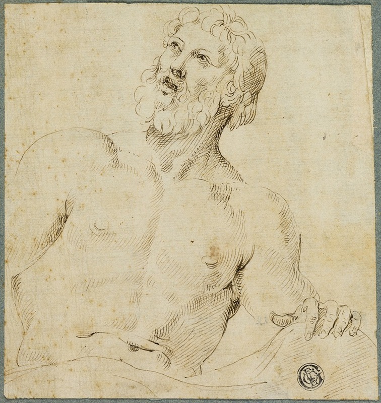 After Battista Franco - Half-length Sketch of Bearded Man