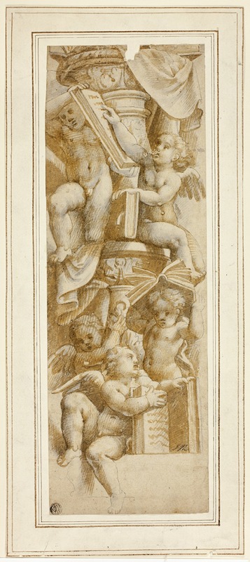 After Bernardino Gatti - Five Putti with Books