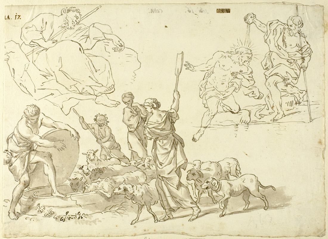 After Domenico Piola - Sketches of Religious Scenes