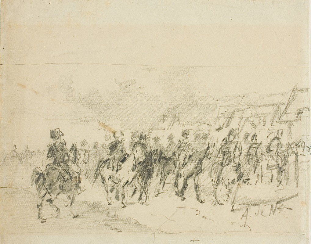 Alphonse Marie De Neuville - Man on Horseback