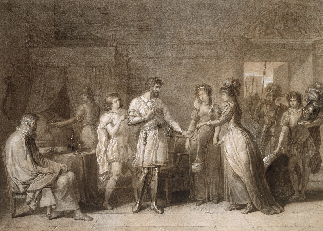 Anne Louis Girodet-Trioson - Bayard Refusing the Presents of His Hostess, in Brescia