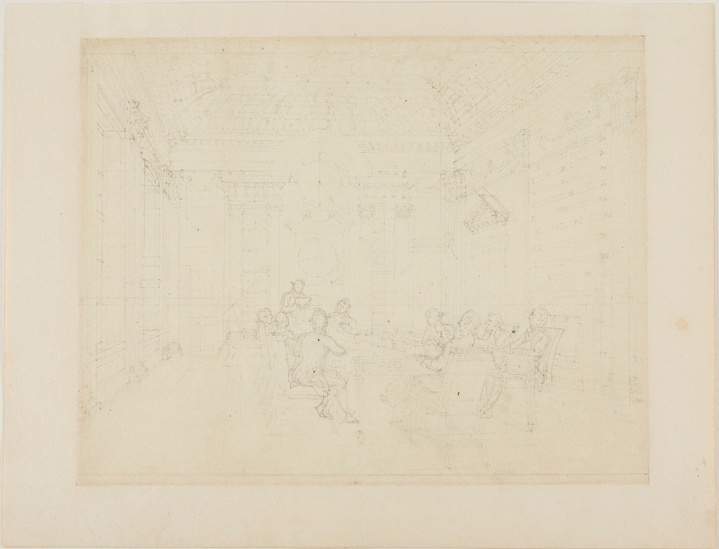 Augustus Charles Pugin - Study for Board Room of the Admiralty, from Microcosm of London