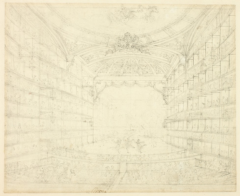 Augustus Charles Pugin - Study for Opera House, from Microcosm of London