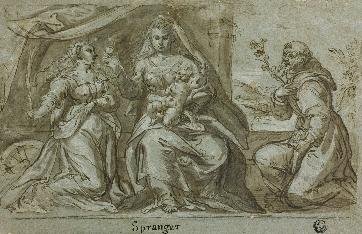 Bartholomaeus Spranger - Madonna and Child with Saints Catherine and Dominic