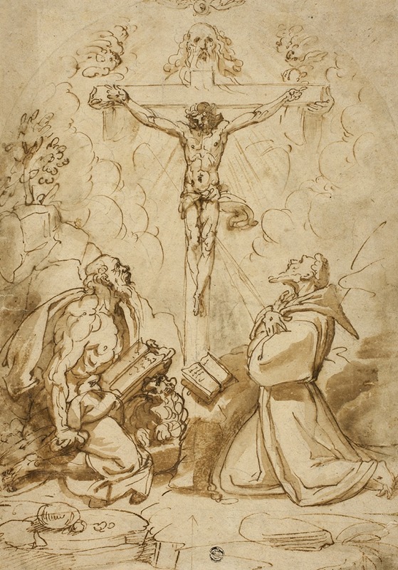 Bartolomeo Passarotti - Saints Jerome and Francis of Assisi Adoring the Trinity
