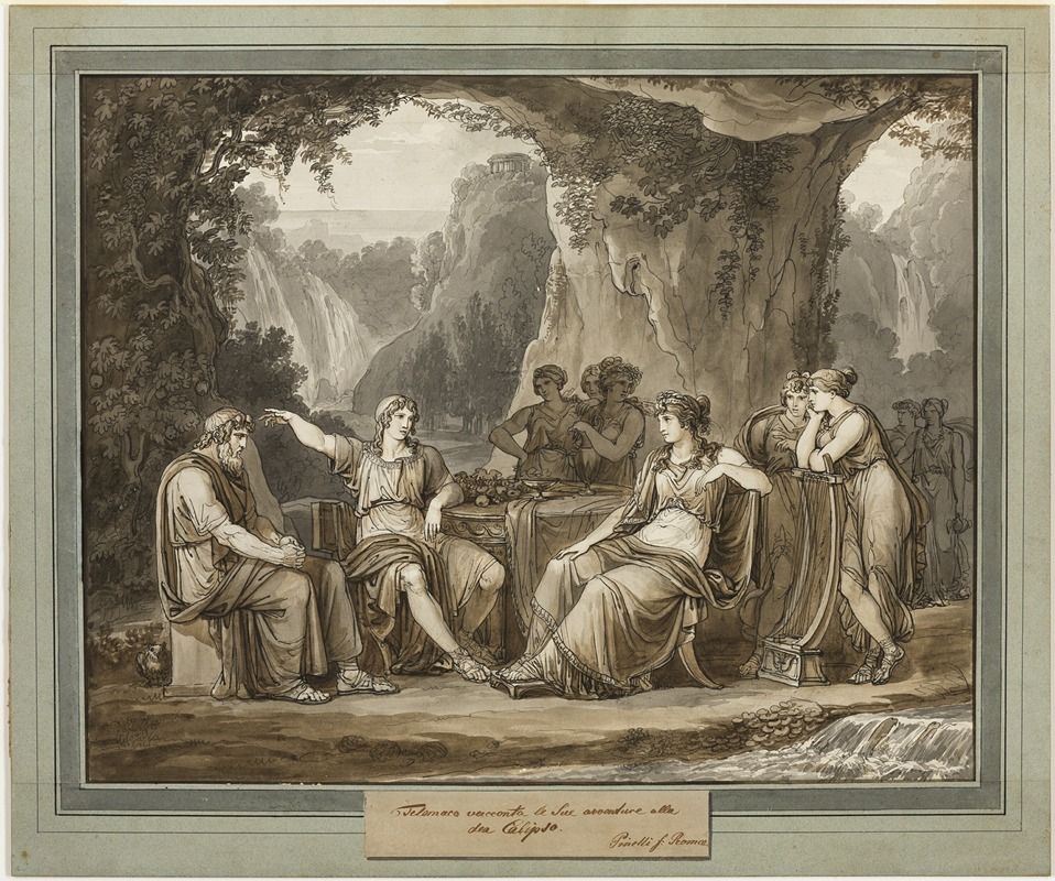 Bartolomeo Pinelli - Telemachus Relates His Adventures to the Goddess Calypso, from The Adventures of Telemachus, Book 1