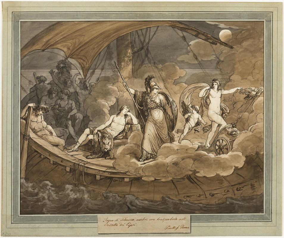 Bartolomeo Pinelli - The Dream of Telemachus, from The Adventures of Telemachus, Book 4