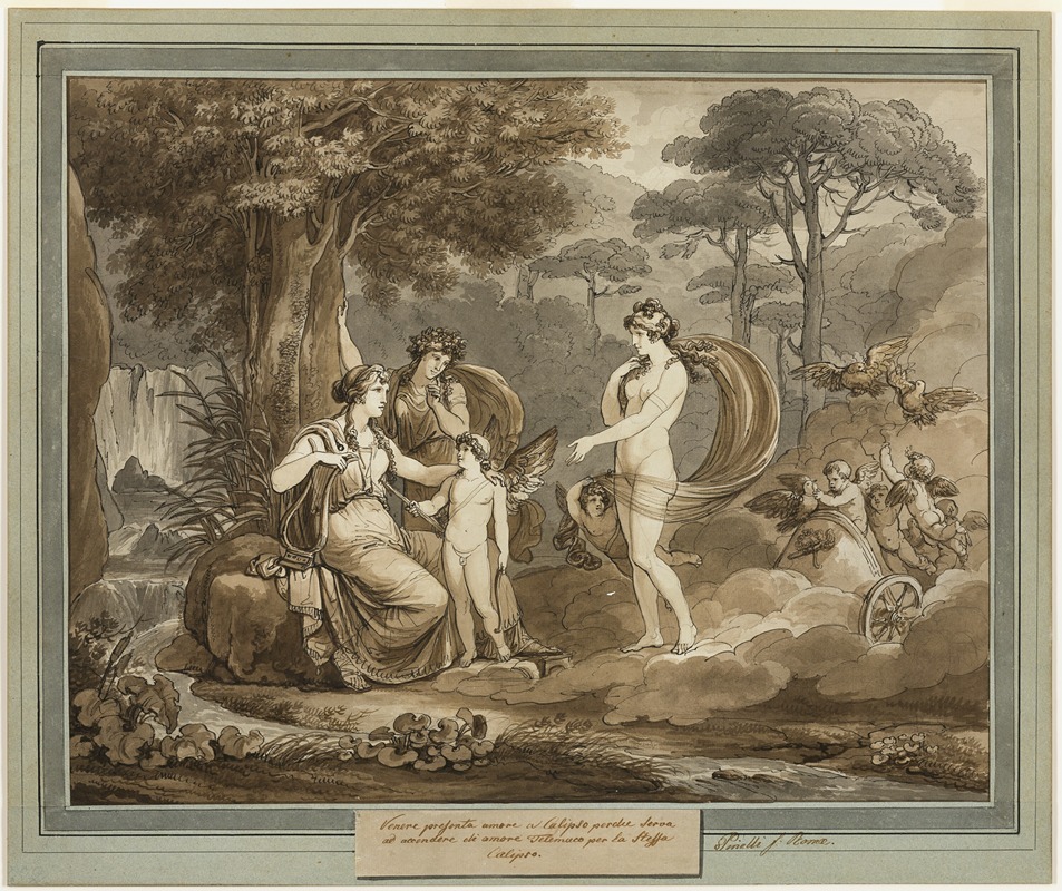 Bartolomeo Pinelli - Venus Presents Cupid to Calypso, from The Adventures of Telemachus, Book 7