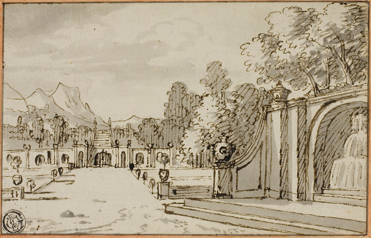 Bernard Picart - Formal Garden with Fountain in Foreground