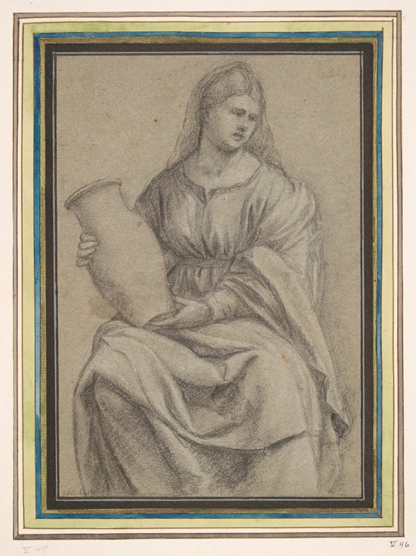 Bernardino Licinio - Woman holding a Vase