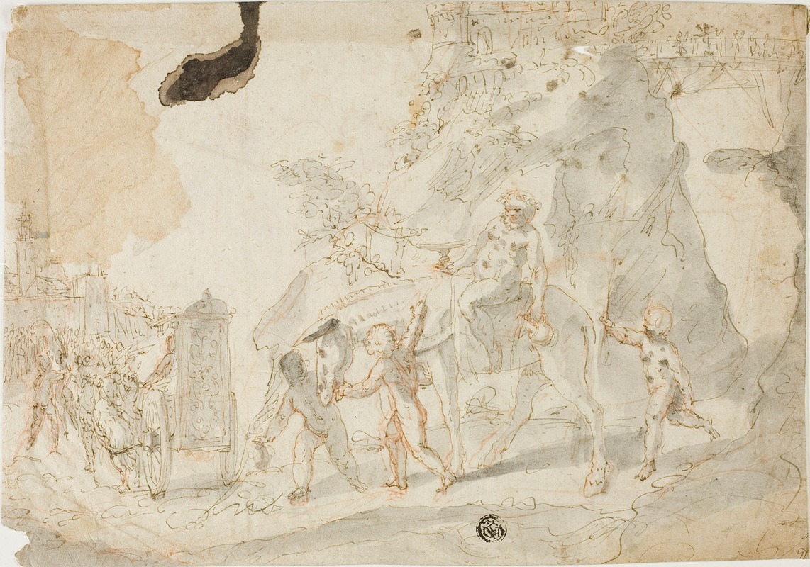 Cesare Pollini - Triumph of Bacchus with Drunken Silenus on Donkey