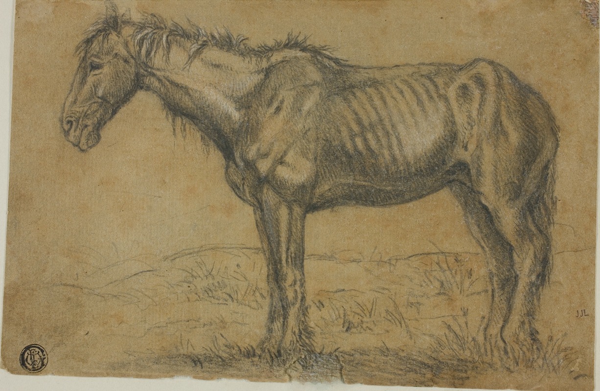 Charles Emile Jacque - Emaciated Horse