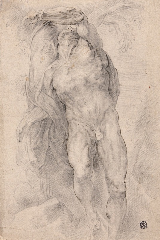 Follower of Peter Paul Rubens - Male Nude Tied to Tree