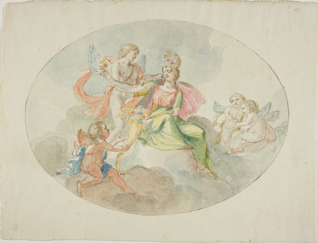 Domenico Pozzi - Allegory of Abundance (Sketch for a Ceiling Painting)