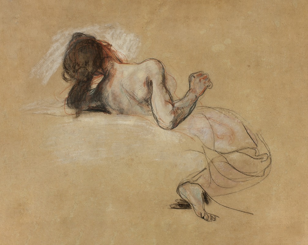 Eugène Delacroix - Crouching Woman