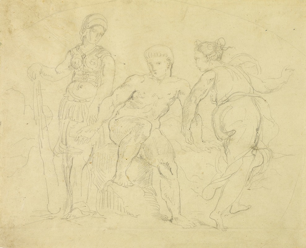 Eugène Delacroix - Hercules Between Virtue and Vice