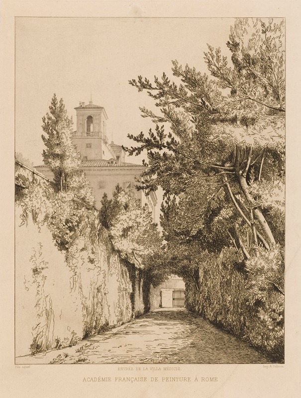 Isidore Pils - Entrée de la Villa Medicis, Académie Française de peinture à Rome