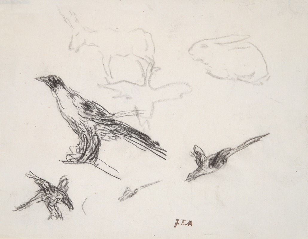Jean-François Millet - Ravens, Donkey, Rabbit, and Goose