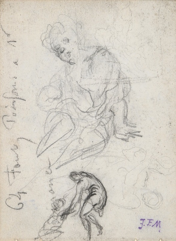 Jean-François Millet - Seated Child and Other Studies