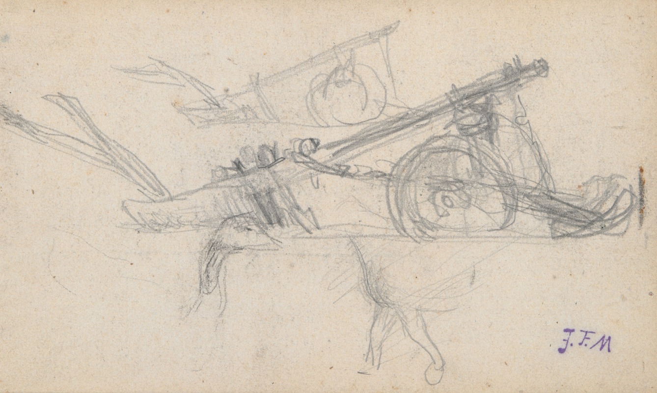 Jean-François Millet - Wheeled Plow and Other Studies