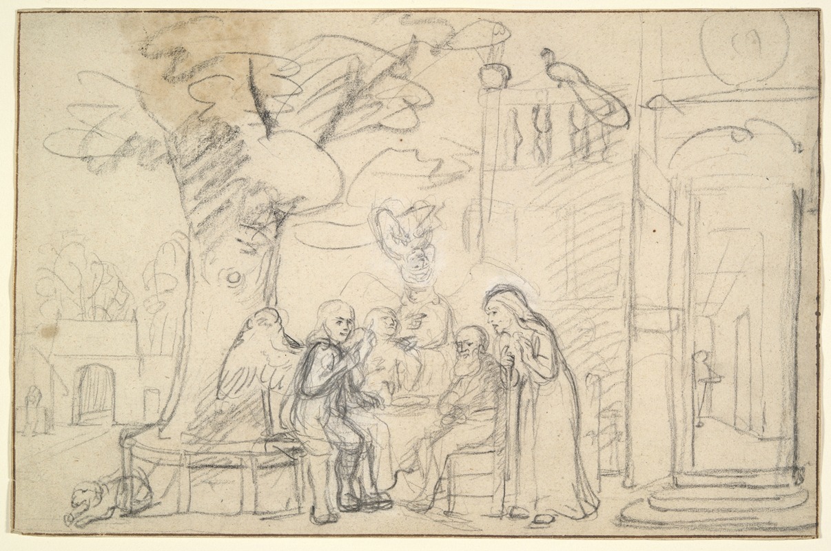 Nicolaes Maes - Abraham Entertaining the Angels