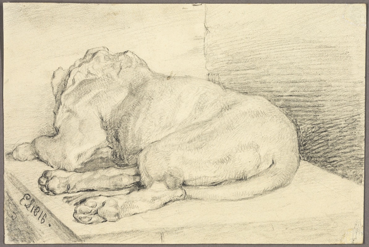 Sir Edwin Henry Landseer - Reclining Lion, From Back
