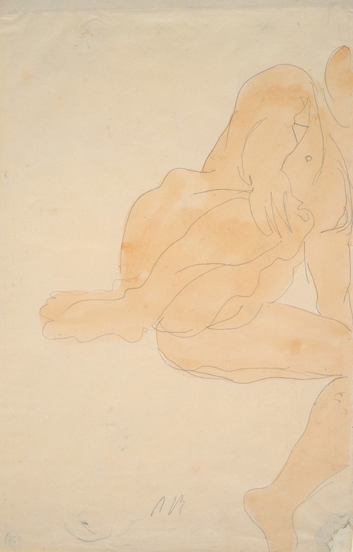 Auguste Rodin - Nude Sitting, Knee Raised