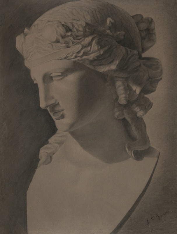 Augustus Saint-Gaudens - Copy from classical sculpture (head)