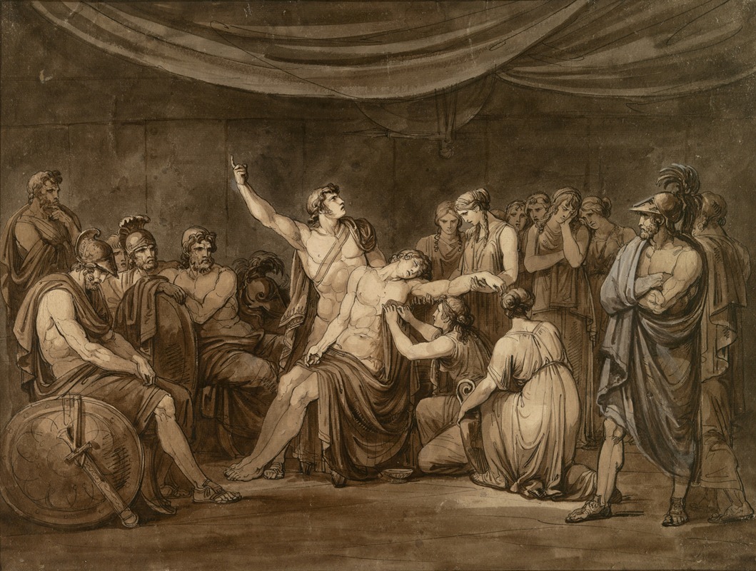 Bartolomeo Pinelli - Achilles Swears an Oath to Avenge the Dead Patroclus, Killed by Hector