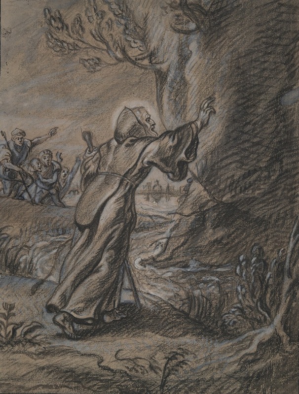 Circle of Erasmus Quellinus II - St. Francis of Paula Holding Back the Falling Rock