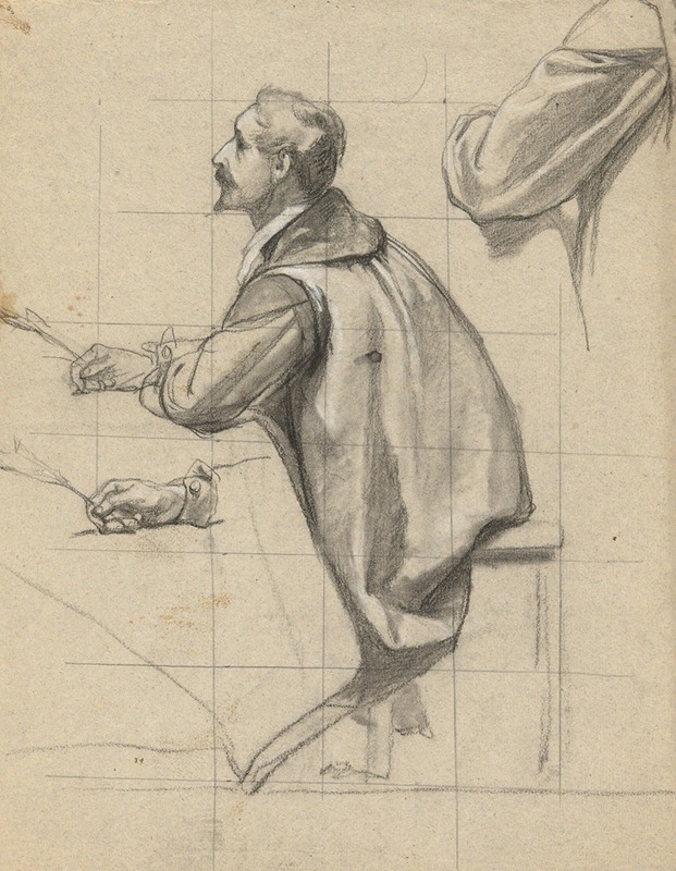 Edwin White - Man, sketch for Signing of the Compact in the Cabin of the Mayflower