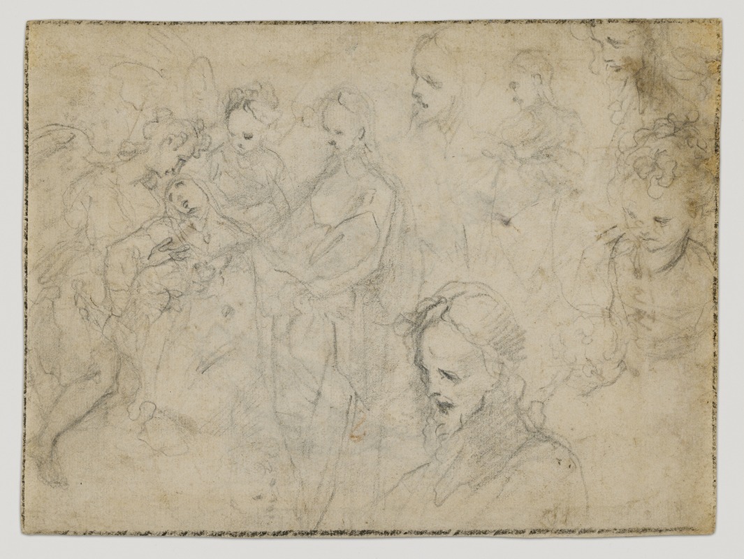 Francesco Vanni - Studies for Christ Giving a New Heart to Saint Catherine of Siena
