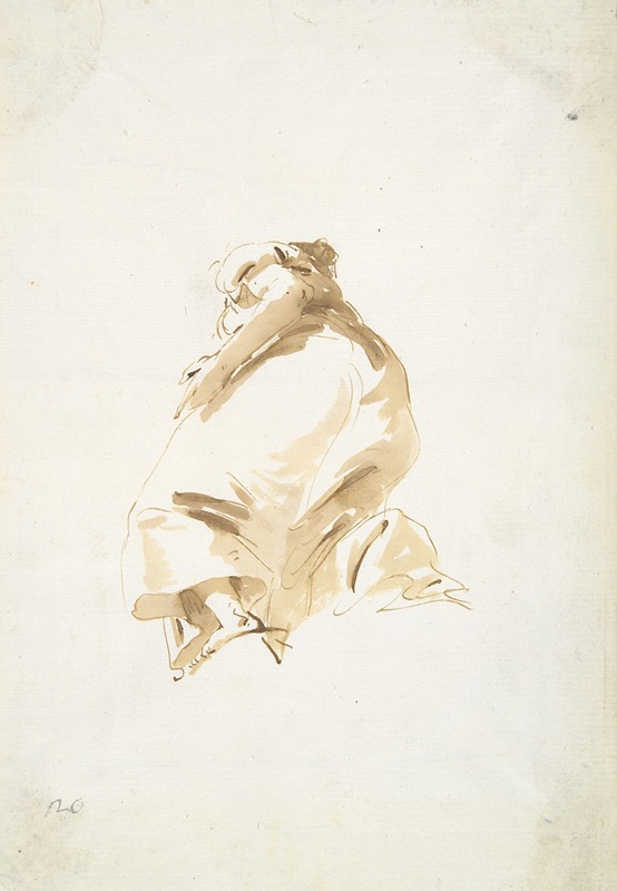 Giovanni Battista Tiepolo - Standing female figure seen from the back and from below