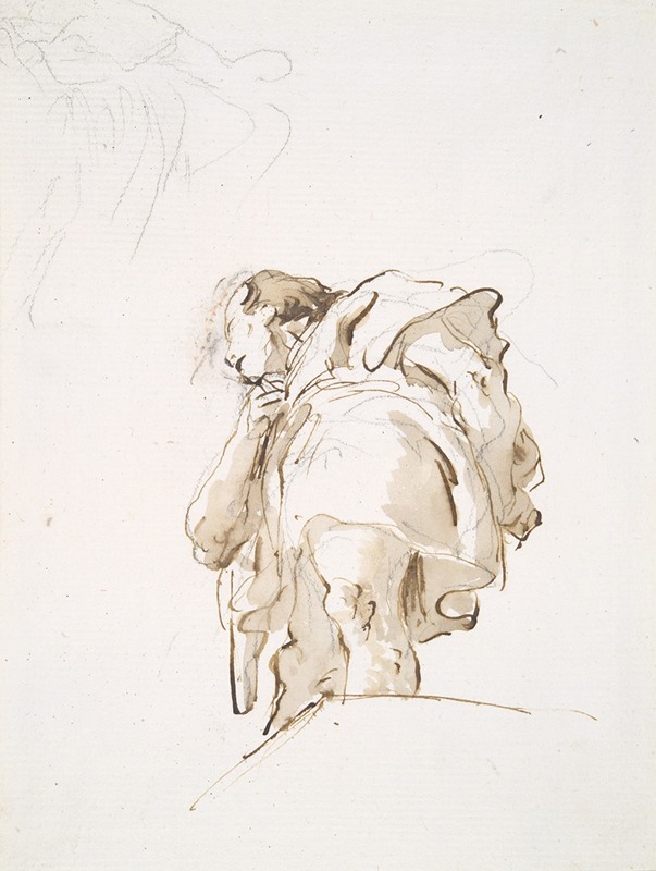 Giovanni Battista Tiepolo - Standing male figure seen obliquely from below