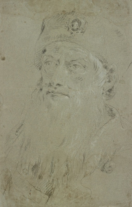 Giovanni Domenico Tiepolo - Head of a Bearded Oriental