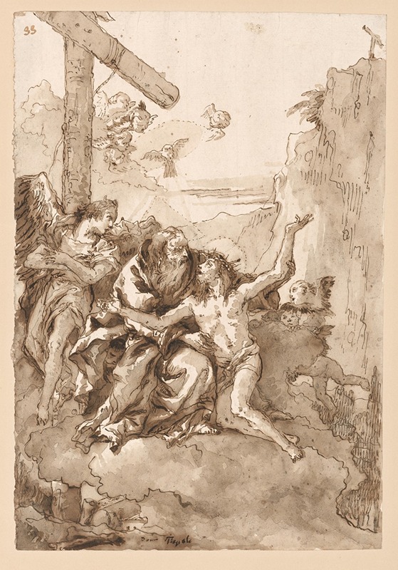 Giovanni Domenico Tiepolo - The Trinity in the Clouds