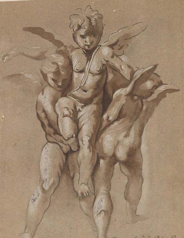 Giovanni Pietro Possenti - Two Putti Carrying a Third Putti