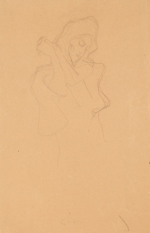 Gustav Klimt - Bekleidete Figur nach rechts (Dressed Figure to the Right)