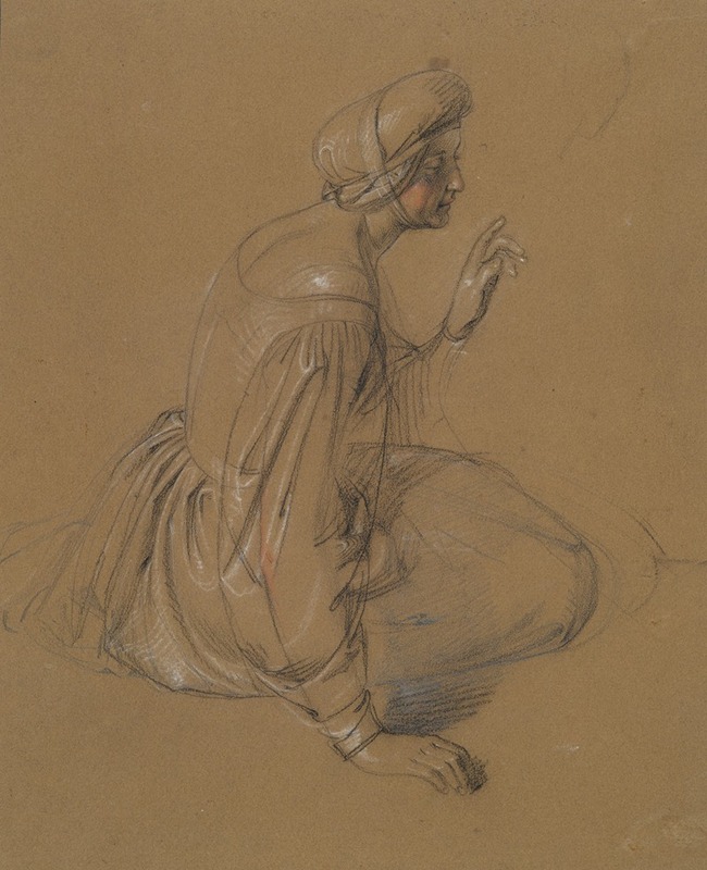 Heinrich Schwemminger - Study of a Seated Woman; St. Elizabeth