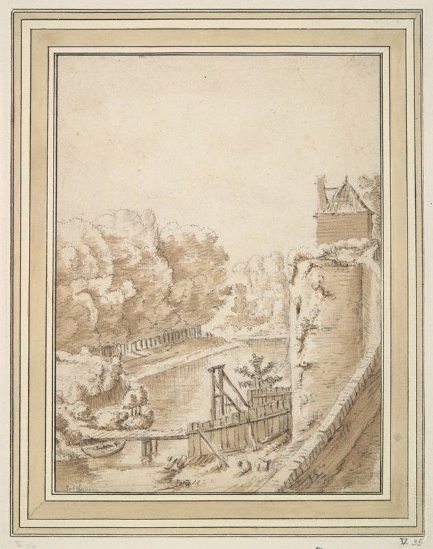 Herman Saftleven - A Moat near a Castle