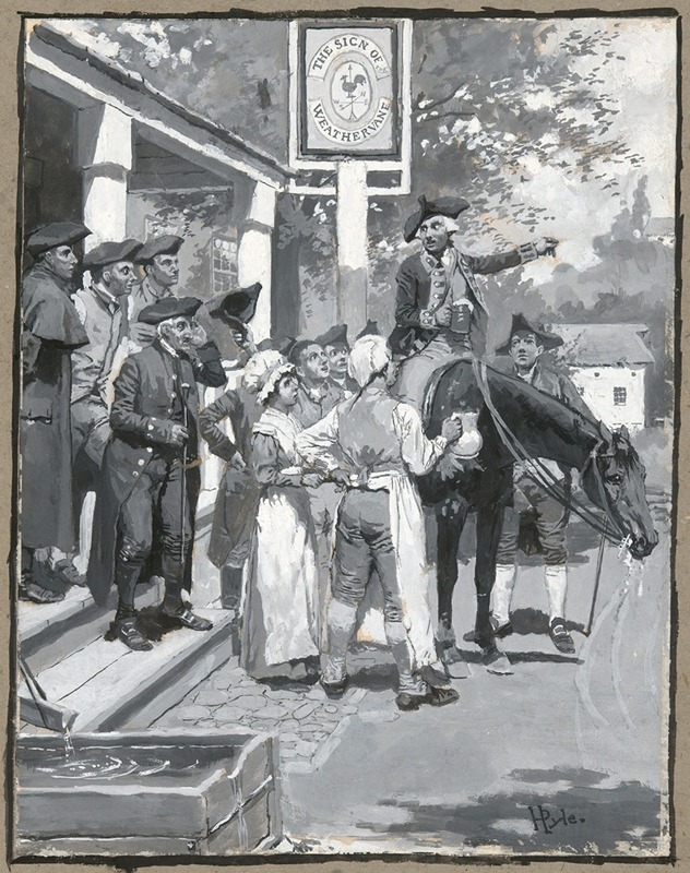 Howard Pyle - He Stops at the Sign of the Weathervane