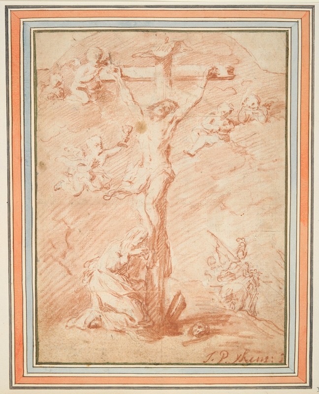 Jan Pieter Ykens - Christ on the Cross with St. Magdalene