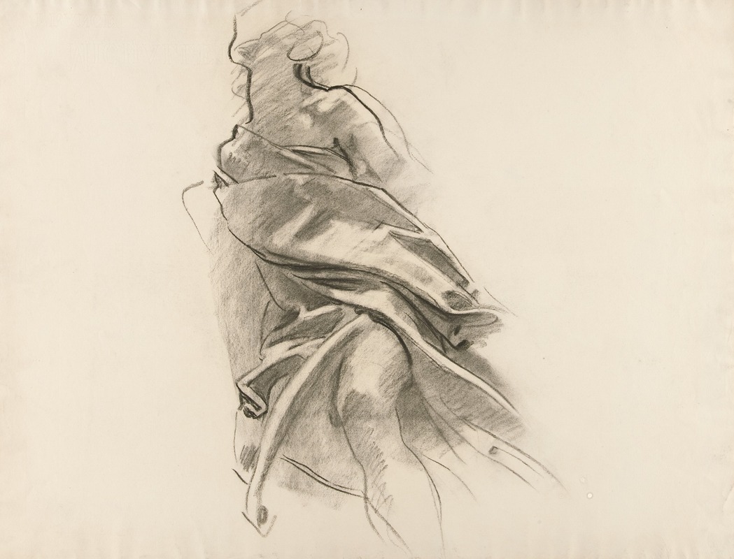 John Singer Sargent - Detail of Drapery [Crayon study no. 5.14]