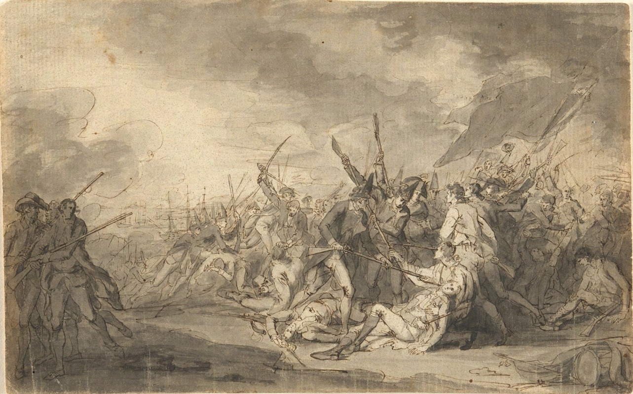 John Trumbull - Study for The Death of General Warren at the Battle of Bunker’s Hill