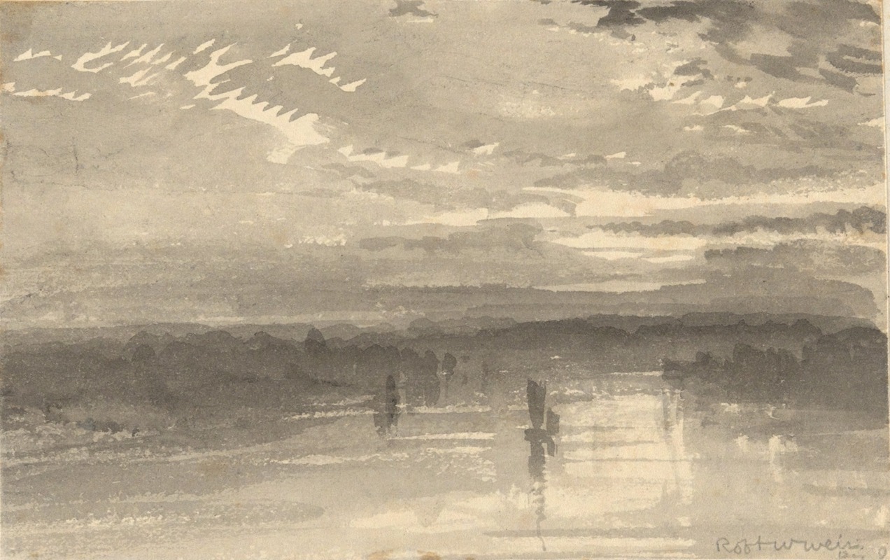 Robert Walter Weir - Landscape – Clouds, Water, Sailboat